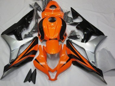 2007-2008 Silver Orange Glossy Black OEM Style Honda CBR600RR Motorcycle Fairings