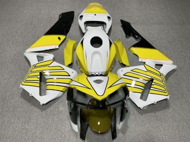 2005-2006 Yellow and White Wings Honda CBR600RR Motorcycle Fairings