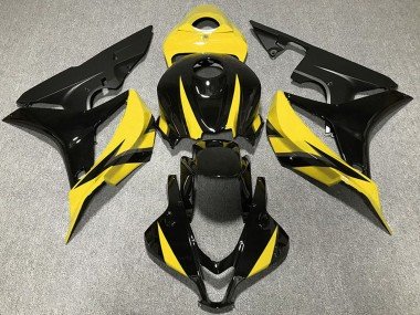 2007-2008 Yellow Glossy Black Matte Black Honda CBR600RR Motorcycle Fairings
