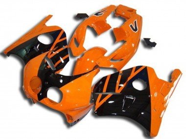 1990-1998 Orange Glossy Black Honda CBR250RR Motorcycle Fairings