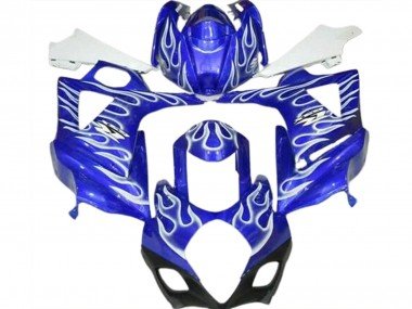 2007-2008 Blue White Flame Suzuki GSXR 1000 Motorcycle Fairings