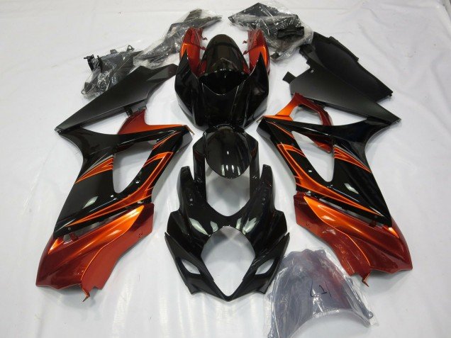 2007-2008 Orange Black Suzuki GSXR 1000 Motorcycle Fairings