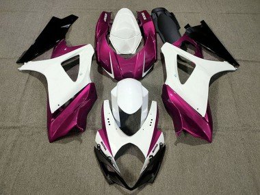 2007-2008 White Pink Black Suzuki GSXR 1000 Motorcycle Fairings