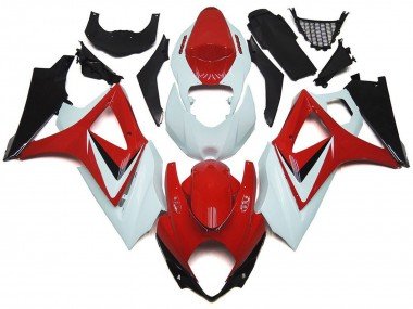 2007-2008 White Red Black OEM Style Suzuki GSXR 1000 Motorcycle Fairings