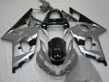 2000-2002 Grey Silver Glossy Black OEM Style Suzuki GSXR 1000 Motorcycle Fairings