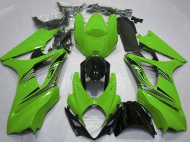 2007-2008 Green Glossy Black OEM Style Suzuki GSXR 1000 Motorcycle Fairings