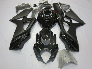 2007-2008 Glossy Black Matte Black Suzuki GSXR 1000 Motorcycle Fairings