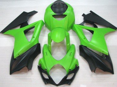2007-2008 Green Matte Black Suzuki GSXR 1000 Motorcycle Fairings