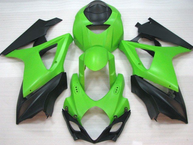 2007-2008 Green Matte Black Suzuki GSXR 1000 Motorcycle Fairings