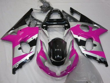 2000-2002 Pink Silver Glossy Black OEM Style Suzuki GSXR 1000 Motorcycle Fairings