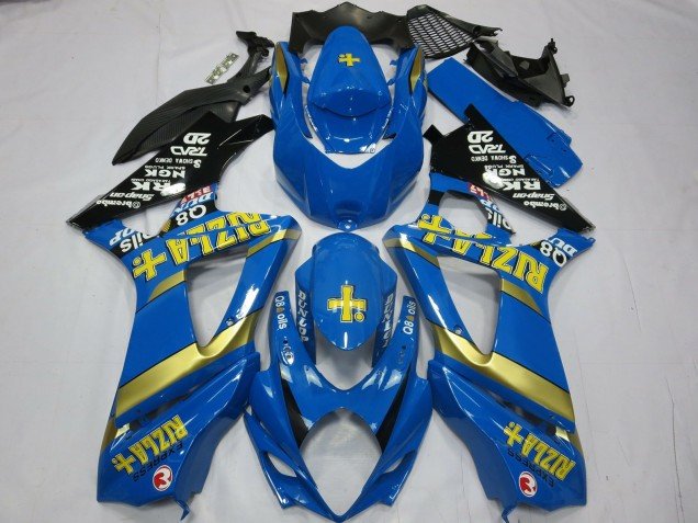 2007-2008 Blue Gold Black Rizla Suzuki GSXR 1000 Motorcycle Fairings