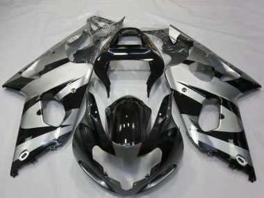 2000-2002 Silver Glossy Black Suzuki GSXR 1000 Motorcycle Fairings