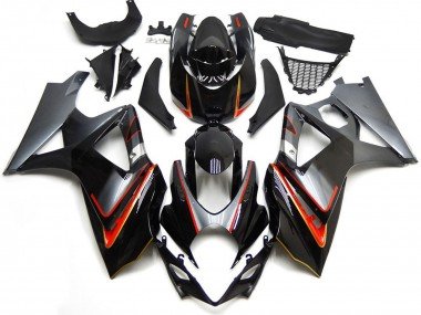 2007-2008 Glossy Black Red Silver Suzuki GSXR 1000 Motorcycle Fairings
