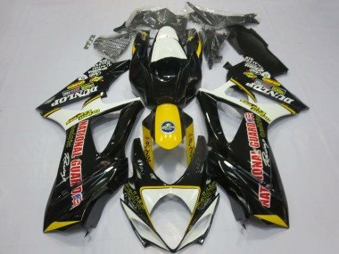 2007-2008 White Yellow Red Black Dunlop Suzuki GSXR 1000 Motorcycle Fairings