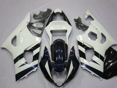 2003-2004 White Glossy Black Suzuki GSXR 1000 Motorcycle Fairings