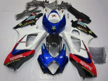2007-2008 White Blue Red Black Rockstar Suzuki GSXR 1000 Motorcycle Fairings