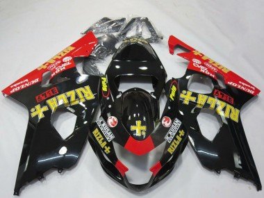 2004-2005 Glossy Black Red Yellow Rizla Suzuki GSXR 600 / GSXR 750 Motorcycle Fairings