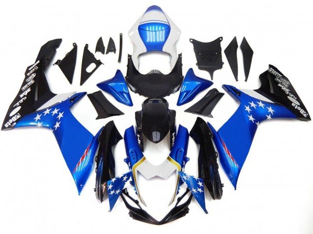 2011-2024 Blue Style with Red Stars Suzuki GSXR 600 / GSXR 750 Motorcycle Fairings