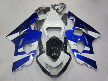 2004-2005 White Blue Black OEM Style Suzuki GSXR 600 / GSXR 750 Motorcycle Fairings