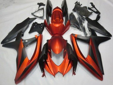 2008-2010 Burnt Orange Matte Black Suzuki GSXR 600 / GSXR 750 Motorcycle Fairings