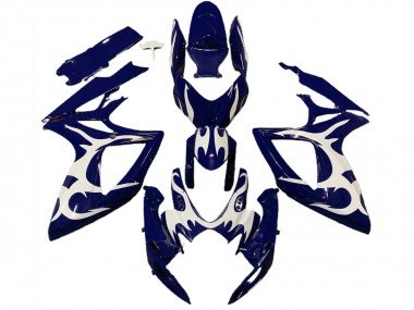 2006-2007 Dark Blue White Design Suzuki GSXR 600 / GSXR 750 Motorcycle Fairings