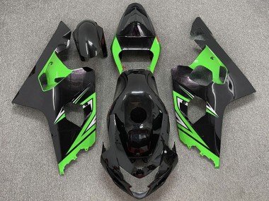 2004-2005 Glossy Black Green Suzuki GSXR 600 / GSXR 750 Motorcycle Fairings