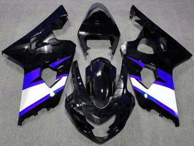 2004-2005 Glossy Black Blue White Suzuki GSXR 600 / GSXR 750 Motorcycle Fairings