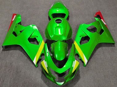 2004-2005 Green Yellow White Suzuki GSXR 600 / GSXR 750 Motorcycle Fairings
