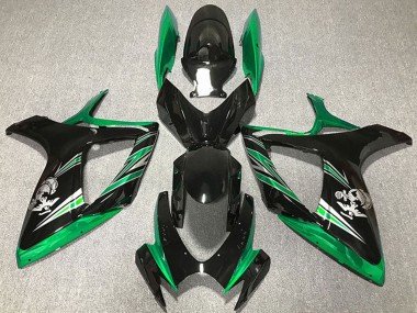 2006-2007 Green Glossy Black Suzuki GSXR 600 / GSXR 750 Motorcycle Fairings