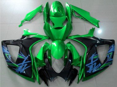 2006-2007 Green Black Blue Suzuki GSXR 600 / GSXR 750 Motorcycle Fairings