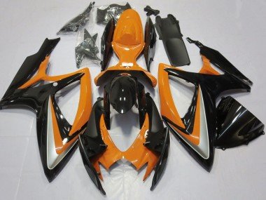 2006-2007 Orange Glossy Black Suzuki GSXR 600 / GSXR 750 Motorcycle Fairing