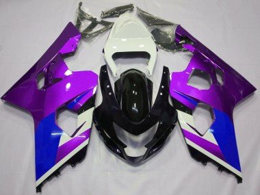 2004-2005 White Purple Blue Glossy Black Suzuki GSXR 600 / GSXR 750 Motorcycle Fairings