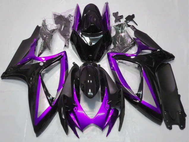 2006-2007 Purple Glossy Black Matte Black Suzuki GSXR 600 / GSXR 750 Motorcycle Fairings