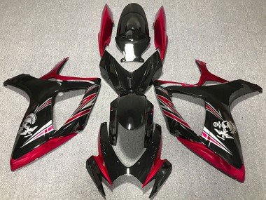 2006-2007 Red Glossy Black Suzuki GSXR 600 / GSXR 750 Motorcycle Fairing