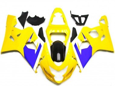 2004-2005 Yellow Blue White Glossy Black Suzuki GSXR 600 / GSXR 750 Motorcycle Fairings