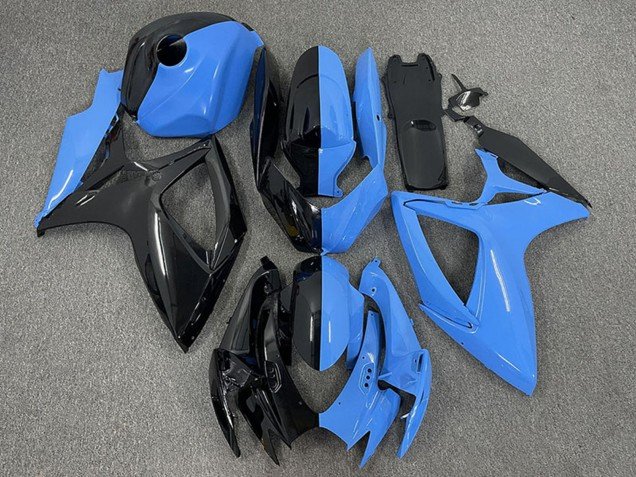 2006-2007 Glossy Black Blue Split Suzuki GSXR 600 / GSXR 750 Motorcycle Fairings