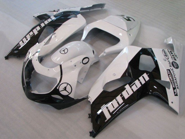 2001-2003 White Glossy Black Jordan Michelin Suzuki GSXR 600 / GSXR 750 Motorcycle Fairings