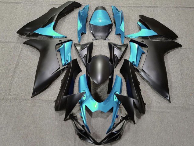 2011-2024 Light Blue Matte Black Suzuki GSXR 600 / GSXR 750 Motorcycle Fairings
