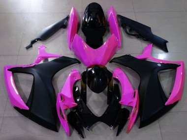 2006-2007 Pink Glossy Black Matte Black Suzuki GSXR 600 / GSXR 750 Motorcycle Fairings