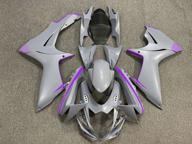 2011-2024 Matte Nardo Grey Purple Accents Suzuki GSXR 600 / GSXR 750 Motorcycle Fairings