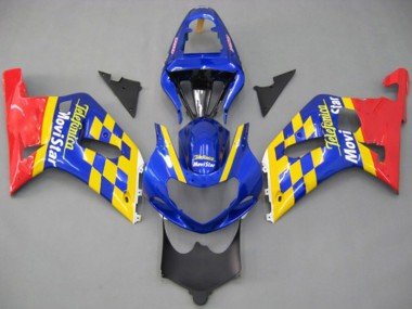 2001-2003 Blue Yellow Red Telefonica MoviStar Suzuki GSXR 600 / GSXR 750 Motorcycle Fairings