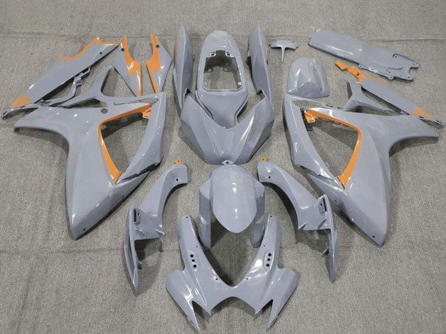 2006-2007 Nardo Grey and Orange Trim Suzuki GSXR 600 / GSXR 750 Motorcycle Fairings