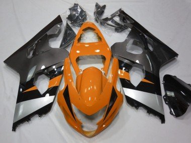 2004-2005 Orange Silver Suzuki GSXR 600 / GSXR 750 Motorcycle Fairings