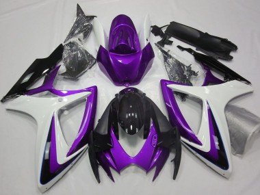 2006-2007 Purple White Glossy Black Suzuki GSXR 600 / GSXR 750 Motorcycle Fairings