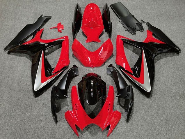 2006-2007 Red Grey Glossy Black OEM Style Suzuki GSXR 600 / GSXR 750 Motorcycle Fairings