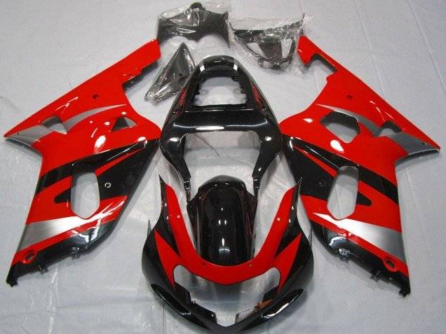 2001-2003 Red Silver Glossy Black OEM Style Suzuki GSXR 600 / GSXR 750 Motorcycle Fairings