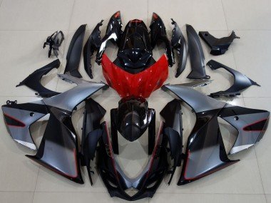 2011-2024 Grey Red Glossy Black Suzuki GSXR 600 / GSXR 750 Motorcycle Fairings