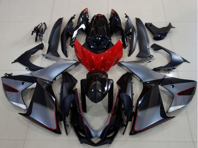 2011-2024 Grey Red Glossy Black Suzuki GSXR 600 / GSXR 750 Motorcycle Fairings