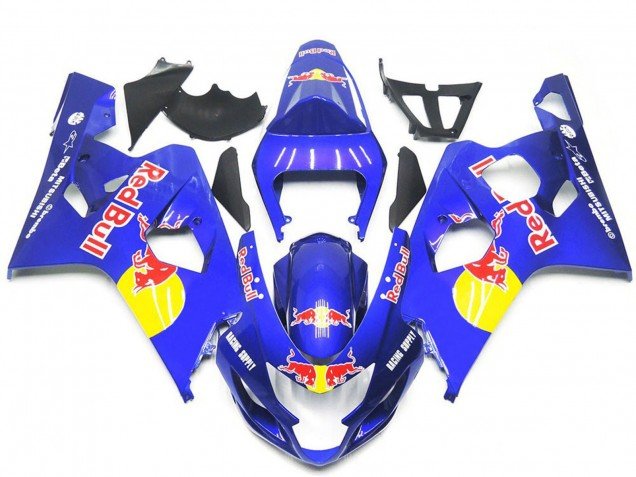 2004-2005 Blue Yellow Red Bull Style Suzuki GSXR 600 / GSXR 750 Motorcycle Fairings