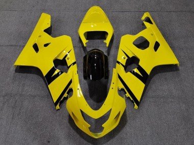 2004-2005 Yellow Glossy Black OEM Style Suzuki GSXR 600 / GSXR 750 Motorcycle Fairings